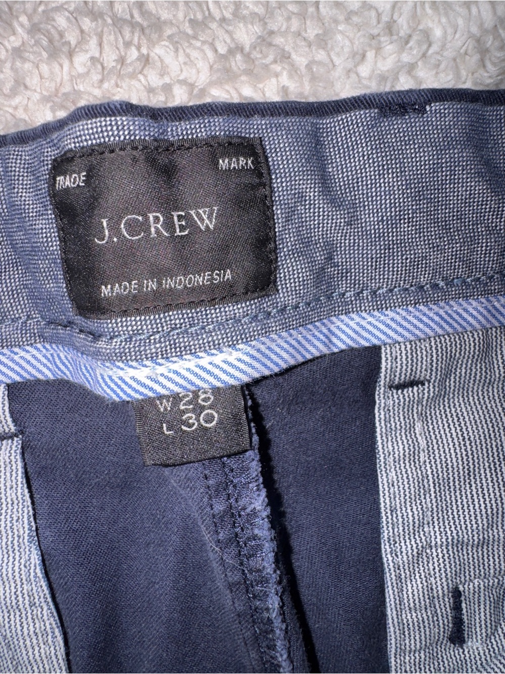 J.Crew Navy and Light Blue Casual Chinos Size 28x30 - Picture 2 of 3
